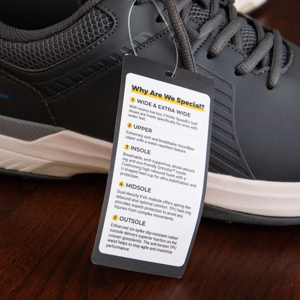 NWT FitVille SpeedEx Mens Golf Shoe - Picture 10 of 12